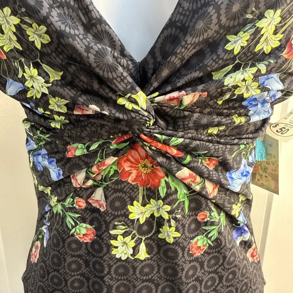 Johnny Was Color Twist black floral one-piece swimsuit Size Small NWT - Picture 5 of 11